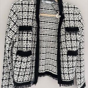 Zara Monochrome Tweed Jacket